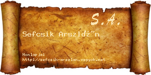 Sefcsik Arszlán névjegykártya